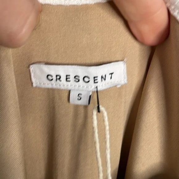 CRESCENT CONTRASTING TRIM RIBBED BODYCON TANK MIDI DRESS BEIGE & WHITE SIZE S - Picture 11 of 12